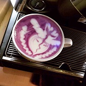 紫薯咖啡拉花作品【人物篇】