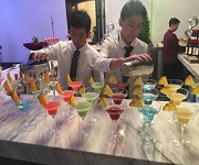 恒盈电子迎新晚会调酒活动【佛山展翅调酒咖啡西点培训学校】