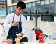 饮品培训—惠州十里银滩维港湾展翅学员冰沙活动